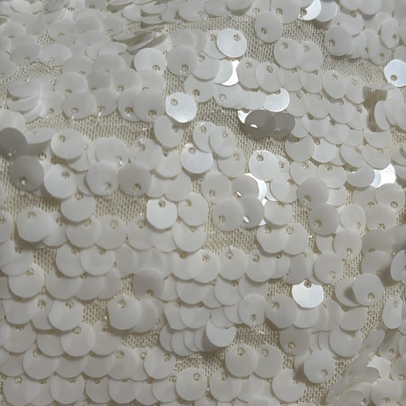 BCBGMaxAzria Nina Sleeveless‎ White Sequin Mini Dress Sz XS Party Bridal Wedding - Picture 8 of 13